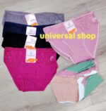 12-Pack Women’s Cotton Panty Set - Seamless Lace & Ribbed Comfort Briefs - Mixed Colors - Image 4