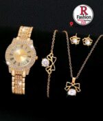 6PCS Set Luxury Watch Women Ring Necklace Earrings Rhinestone Fashion Wristwatch Female Casual Ladies Watches Bracelet Set - Image 2
