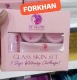 SY Glow Glass Skin Set, 7 Days Whitening Kit with Soap and Toner, Pink