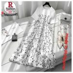 Women's Short Sleeve Floral Print Midi Dress with Side-Tie Detail - Image 5