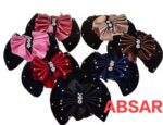 Fashion Satin Women Rhinestone Barrette Hair Clip Cover Bowknot Net Bun Snood - Image 3