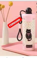 480ml Cute Water Bottle Thermos Cup Portable Thermos Bottle with Straw Kid Stainless Steel Thermal Mug - Image 3