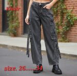Shein Relaxed Fit Full Length Stone Wash Carpenter Style Cargo Jeans - Image 9