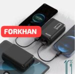 AWEI P168K 10000mAh PD22.5W 2 Built-in Cable Multiple Output Power Bank with LED Digital Display