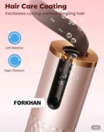 USB Rechargeable Automatic Rotating Hair Curler Ceramic Cordless Curling Iron LCD Temperature Display Hair Curlers Wand
