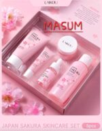 This is the Laikou Japan Sakura Skincare Set, a 5-piece collection designed for facial care. - Image 3