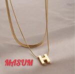 High Quality Women H Letter Pendant Fashion Hot Sale Simple Design Necklaces Jewelry - Image 6