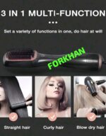 Fast Hair Straight: Negative Ion Protection 1-in-3 Hair Dryer Brush Overheated Heated Lightweight Hair Straightening Tool - Image 2