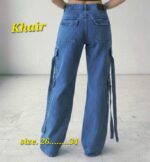 Shein Relaxed Fit Full Length Stone Wash Carpenter Style Cargo Jeans - Image 3