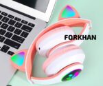 【Hot item】 LED Cute Cat Ears Headphones Headset with Mic TF FM Kid Girl Stereo Music Earbud Kitten Earphone Gift - Image 2