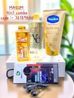 This image displays a 4-in-1 combo of skincare products and earphones. - Image 4