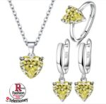 925 Sterling Silver Jewelry Sets For Women Heart Zircon Ring Earrings Necklace Wedding Bridal Elegant Christmas - Image 6