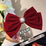 Big bow hairpin red clip headband hair rope female headband super fairy net red hairpin black hair accessories on the back of the head - Image 7