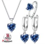 925 Sterling Silver Jewelry Sets For Women Heart Zircon Ring Earrings Necklace Wedding Bridal Elegant Christmas - Image 4