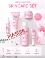 This is the Laikou Japan Sakura Skincare Set, a 5-piece collection designed for facial care. - Image 2