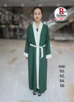 MQ080 Independence Station Middle East Abaya Color-Block Coat, Dubai Arabian Chiffon Dress, Solid Color Robe - Image 10