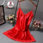 Ladis high quality night dresses for woman silk-like satin adjustable dress sleep wear -Maxi - Night Dress For Women - Image 4
