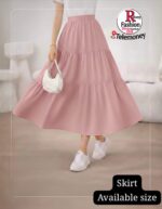 Lucyever 2026 Summer New Pink Long Skirt Women Fashion High Waist Patchwork A-Line Skirts Woman Solid Color All-Match Midi Skirt