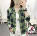 2022 Spring New plus Size Plaid Long Sleeve Hong Kong Style Top Shirt 200 Jin Coat Thin Shirt for Women - Image 2