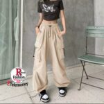 Parachute Black Pants Women Streetwear Oversize Pockets Cargo Trousers Harajuku Wide Leg Baggy Sweatpants - Image 4