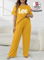 Ekouaer womens pajama sets Short Sleeve Pjs Lounge Set 2 Piece Sleepwear with Long Pants - Image 2