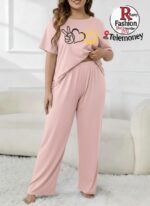 Ekouaer womens pajama sets Short Sleeve Pjs Lounge Set 2 Piece Sleepwear with Long Pants - Image 6