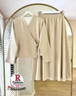 White Tops Full Sleeve Floral Embroidery Work For Women