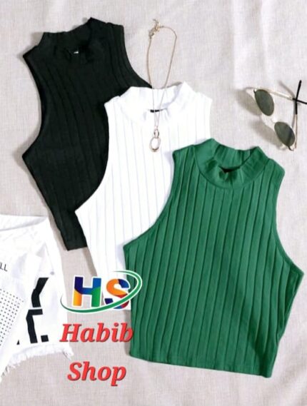 SHEIN EZwear 3 Packs Mock Neck Rib-Knit Summer Outfits Tank Top