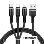 3 In 1 Fast Charging USB Charger Cable / Fast Charging Data Transfer/Compatible with Micro USB, USB-C/Type-C Devices - Image 4