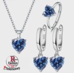 925 Sterling Silver Jewelry Sets For Women Heart Zircon Ring Earrings Necklace Wedding Bridal Elegant Christmas - Image 2