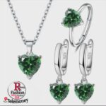 925 Sterling Silver Jewelry Sets For Women Heart Zircon Ring Earrings Necklace Wedding Bridal Elegant Christmas - Image 6