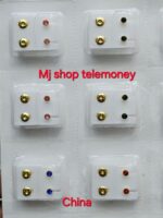 12 Pairs set Ear Piercing Special Ear Studs Surgical Steel Stopper Earrings Medical Piercing Gun - Nose Pin