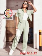 Mulvari Outfit de dos piezas Bolsillo Liso Casual - Image 3