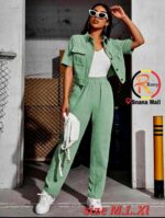 Mulvari Outfit de dos piezas Bolsillo Liso Casual - Image 5