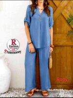 Mulvari Outfit de dos piezas Bolsillo Liso Casual - Image 6