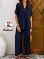 Mulvari Outfit de dos piezas Bolsillo Liso Casual - Image 8