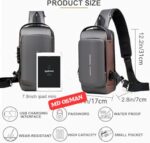 Men's Chest Bag Anti-theft Password Lock Bag Fashion Shoulder-Slung Chest Bag Usb Charging Chest Cross Bag Leisure Travel Shoulder Bag Casual Sports Shoulder Bag - Image 5