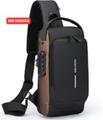 Men's Chest Bag Anti-theft Password Lock Bag Fashion Shoulder-Slung Chest Bag Usb Charging Chest Cross Bag Leisure Travel Shoulder Bag Casual Sports Shoulder Bag - Image 3
